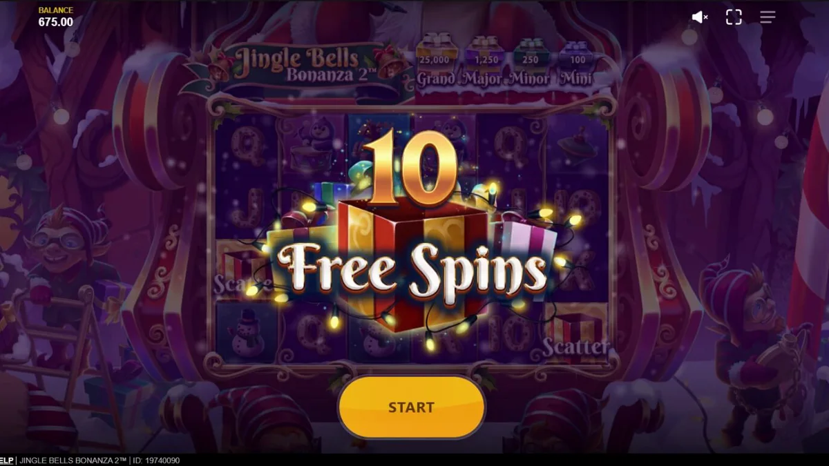 Ang makulay at festive na visual ng Jingle Bells Bonanza 2 slot na may tema ng Pasko.